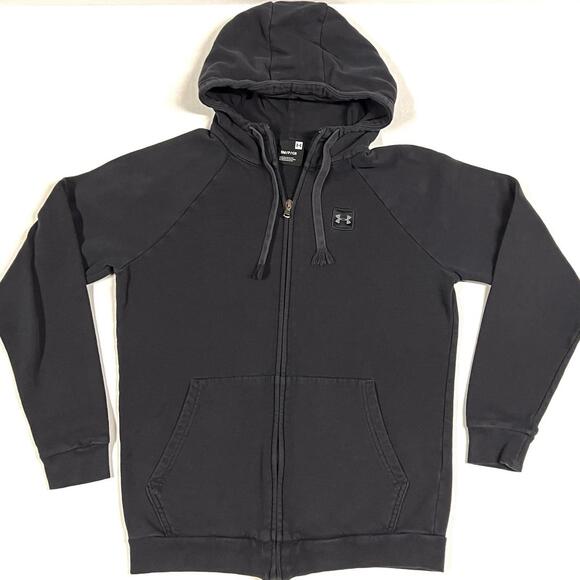Under Armour Other - Under Armour Hoodie Sweatshirt Mens Sz S Black Full Zip Fleece Raglan 1320737